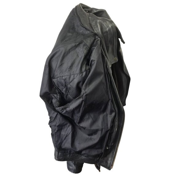 Vintage Perfect Biker Leather Motorcycle Jacket Mens Size M/L Zip Liner 7 lbs - Picture 10 of 14